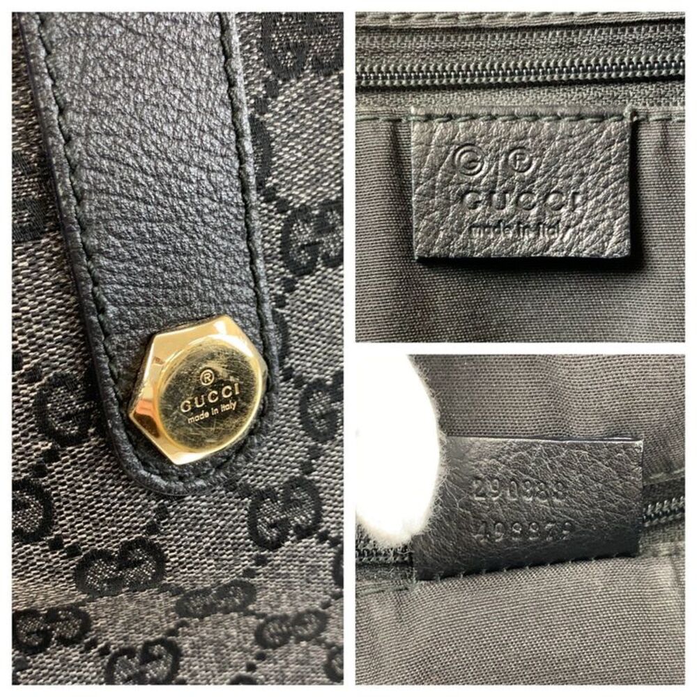 Gucci GG Canvas Leather Tote Bag - Picture 3 of 9